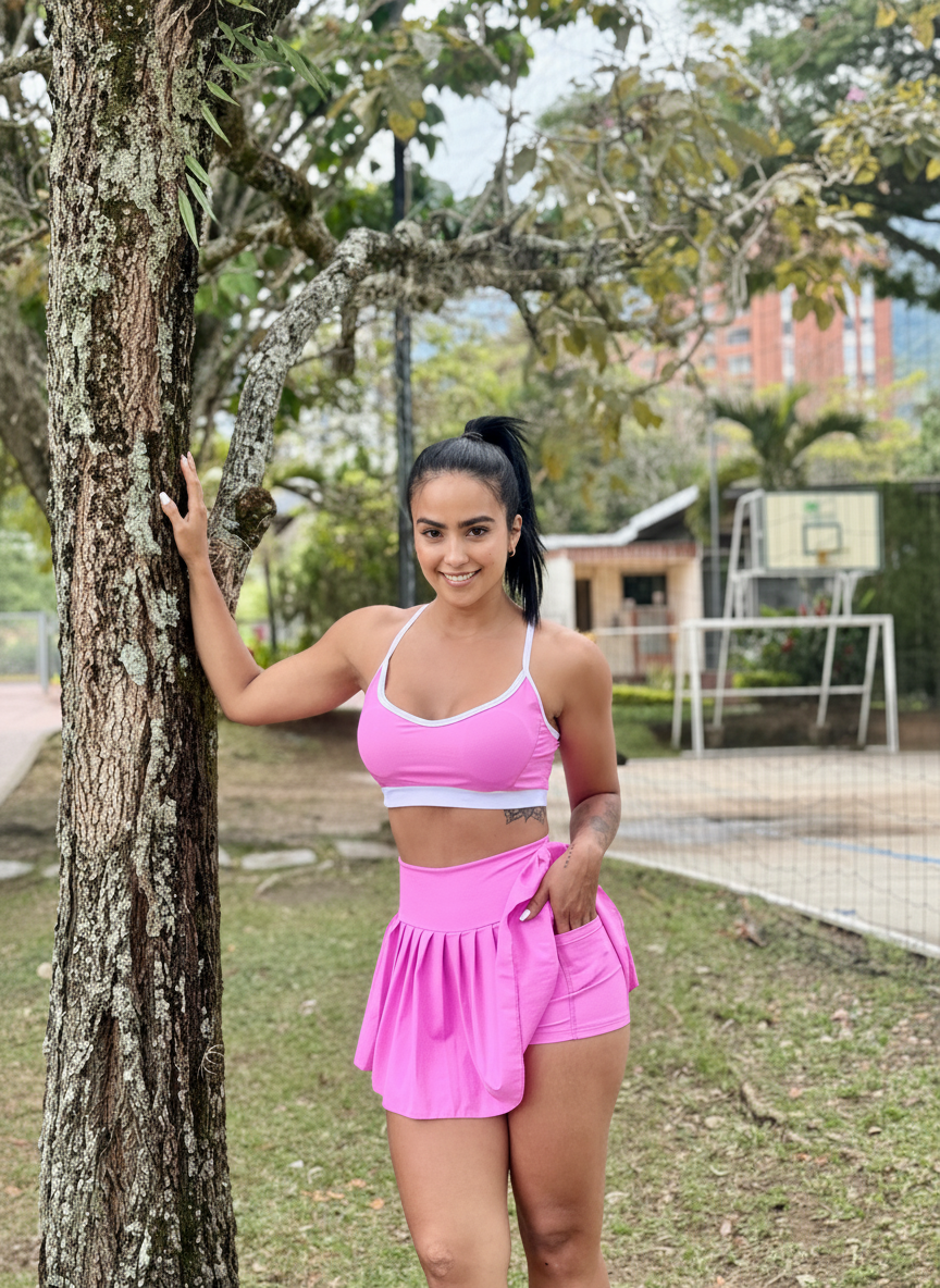 Conjunto de deportivo falda short + top