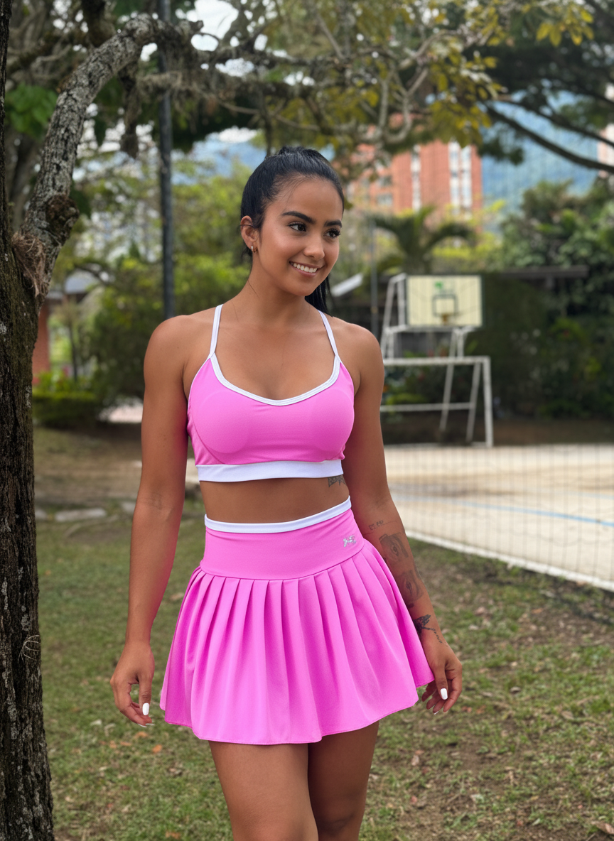 Conjunto de deportivo falda short + top