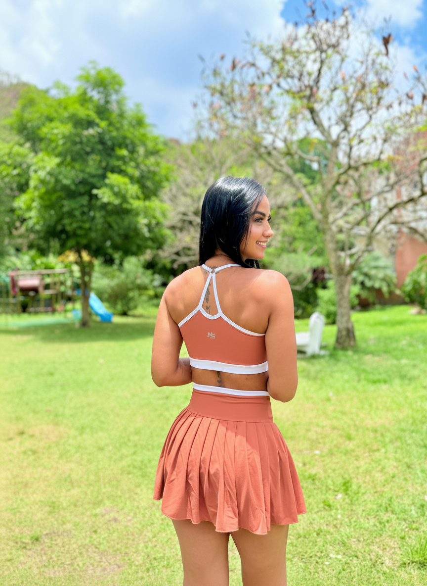 Conjunto de deportivo falda short + top