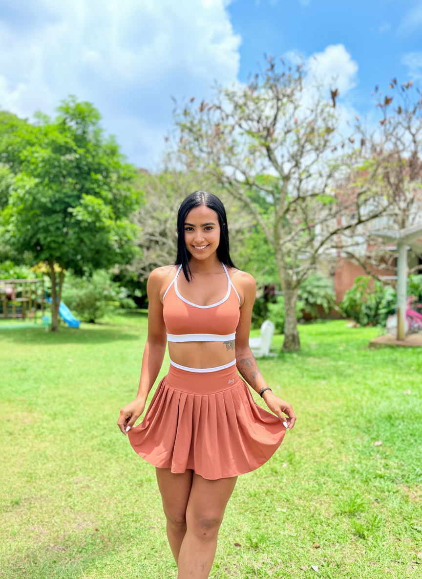 Conjunto de deportivo falda short + top