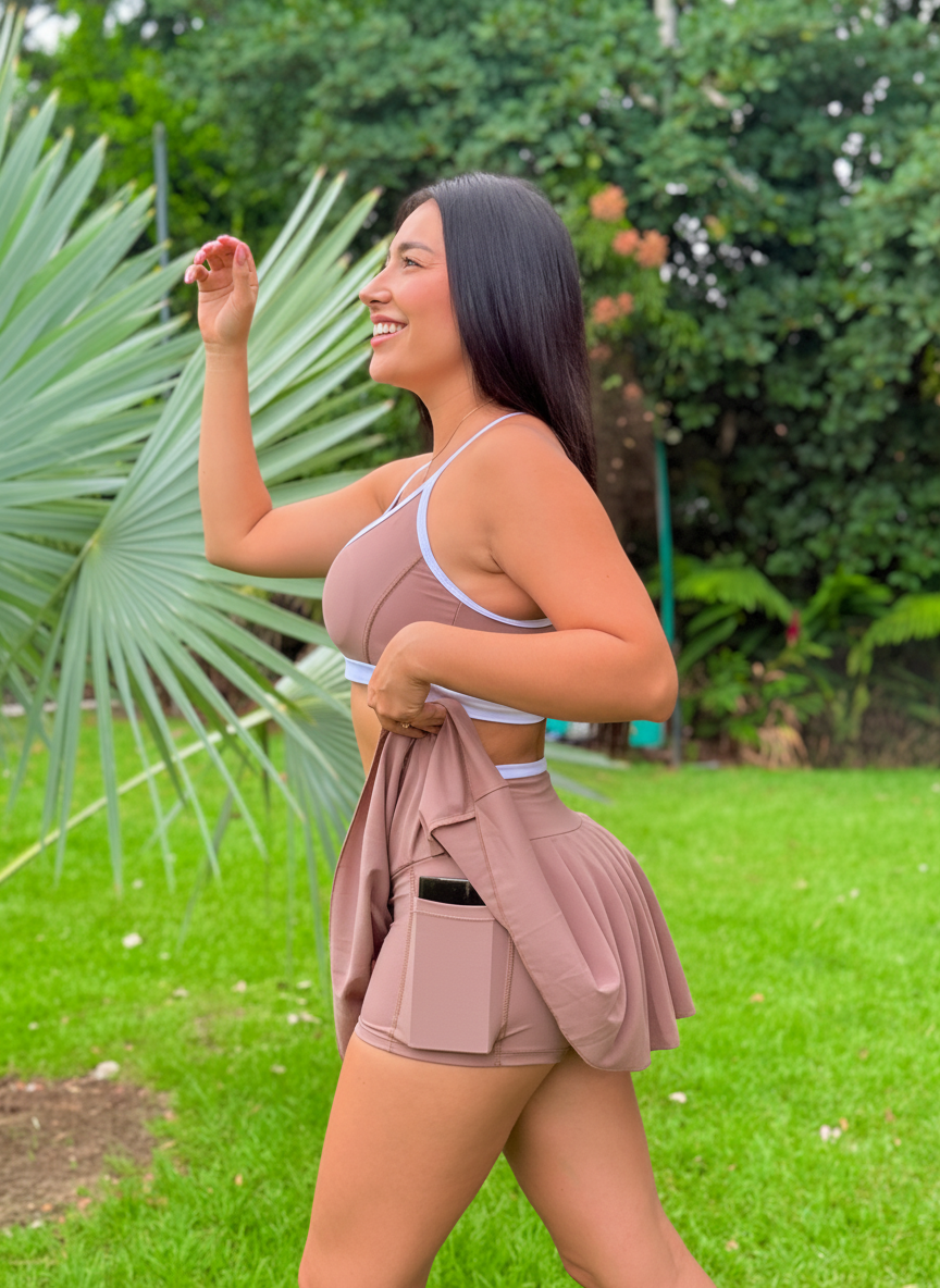 Conjunto de deportivo falda short + top